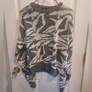 Barnaby Gray and White Knit Eclectic Grandpa Sweater